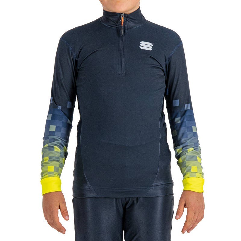 верх детского комбинезона Sportful Squadra Kid's Race Jersey серо-синий
